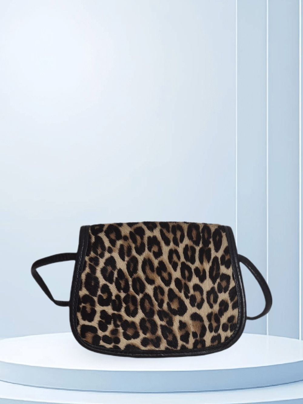 Zippi Leopard Fur & Leather Crossbody